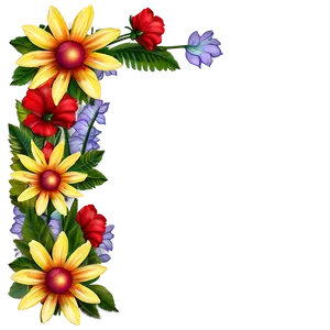 Textured Flower Frame PNG 05252024 PNG
