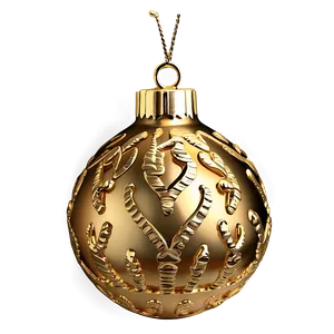Textured Gold Christmas Ornament PNG 06262024 PNG