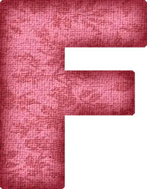 Textured Red F Letter Art PNG