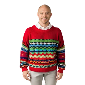 Textured Red Sweater PNG 06292024