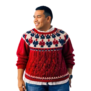 Textured Red Sweater PNG 18