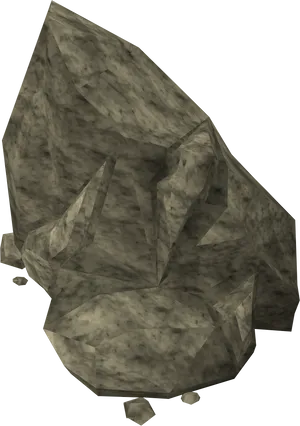 Textured Rock Formation3 D Render PNG image