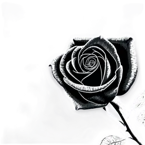 Textured Rose Black And White PNG 06132024