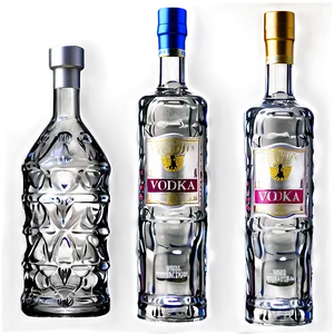 Textured Vodka Bottle PNG Whb