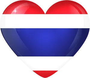 Thai Flag Heart Shaped Graphic PNG image