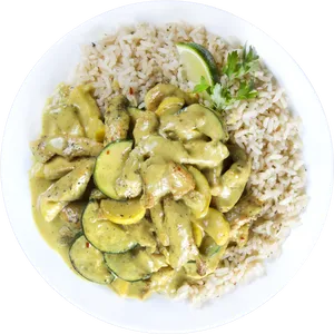 Thai Green Curry Chickenwith Rice PNG image
