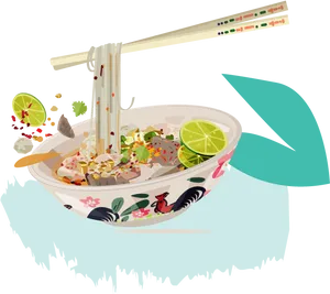 Thai Noodle Soup Illustration PNG image