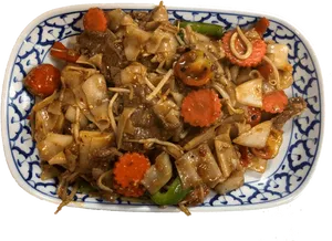 Thai Stir Fried Noodles Dish PNG image