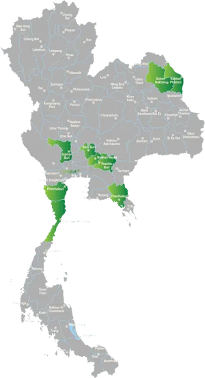 Thailand Administrative Divisions Map PNG image