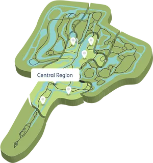 Thailand Central Region Topographic Map PNG image