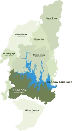 Thailand Khao Sok National Park Map PNG