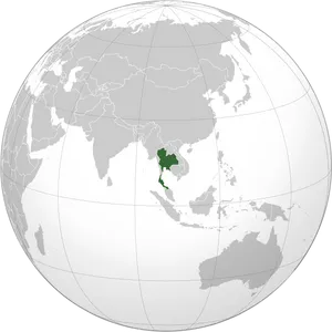 Thailand Locationon Globe PNG image