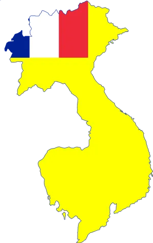 Thailand Mapwith France Flag Overlay PNG image