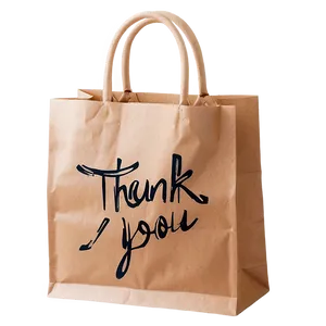 Thank You Bag In Calligraphy Png 06292024 PNG image