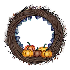 Thanksgiving Autumn Wreath Png 05212024 PNG image
