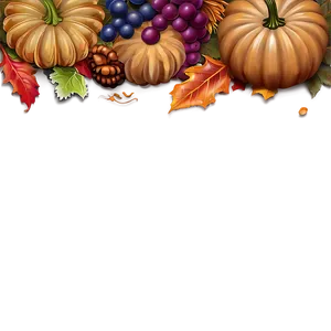 Thanksgiving Cornucopia Border PNG 37