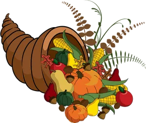Thanksgiving Cornucopia Illustration PNG image