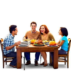 Thanksgiving Family Dinner Png 05212024 PNG image