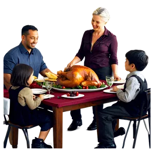 Thanksgiving Family Dinner Png Vxy PNG image