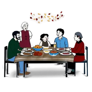 Thanksgiving Family Gathering Png Qjc PNG image