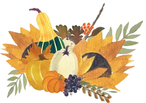 Thanksgiving Harvest Cornucopia Illustration PNG image