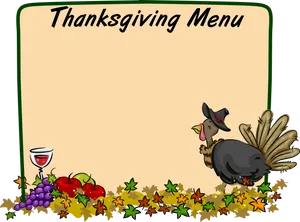 Thanksgiving Menu Templatewith Turkey PNG image