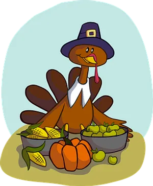 Thanksgiving Turkey Cartoon Illustration