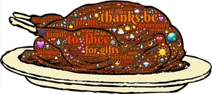 Thanksgiving Turkey Word Art PNG image