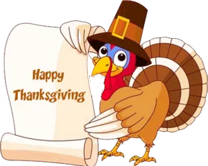 Thanksgiving Turkeywith Scroll PNG image