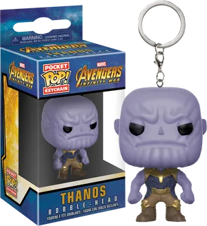 Thanos Bobblehead Keychain Pop Figure PNG image