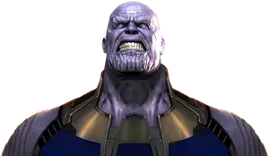 Thanos Fierce Expression PNG image
