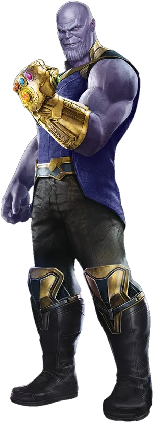 Thanos With Infinity Gauntlet PNG image