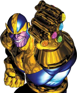 Thanos With Infinity Gauntlet PNG image