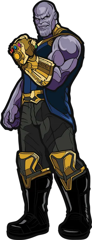 Thanos With Infinity Gauntlet Illustration PNG image