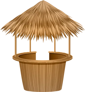 Thatched Roof Tiki Bar Illustration PNG image