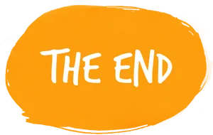 The End Text Orange Background PNG image