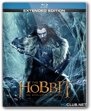 The Hobbit Desolationof Smaug Extended Edition Blu Ray Cover PNG image