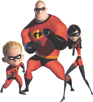 The Incredibles Family Hero Pose PNG