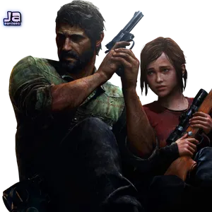 The Lastof Us Joeland Ellie Armed PNG image