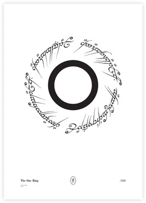 The One Ring Elvish Script Art PNG image
