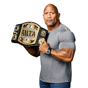 The Rock Holding Championship PNG 05232024 PNG