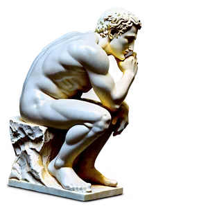 The Thinker Marble Sculpture Png 06132024 PNG image