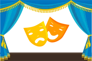 Theater Masks Curtain Stage PNG image
