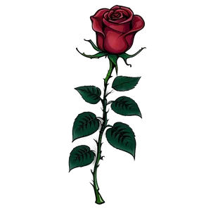 Themed Rose Tattoo Illustration PNG Rkj
