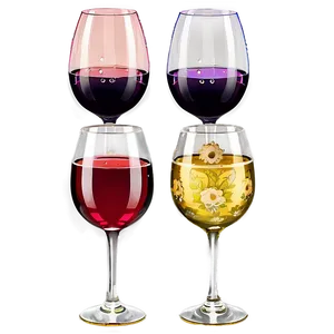 Themed Wine Glasses Collection PNG Jrl