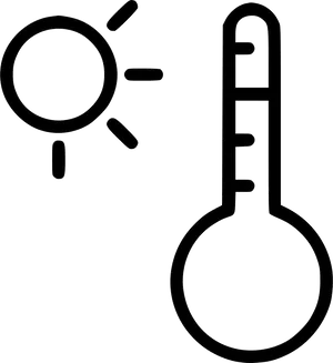 Thermometerand Sun Icon