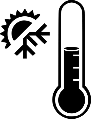 Thermometerand Sun Icon PNG image