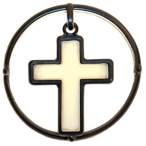 Thin Cross In Circle PNG 74