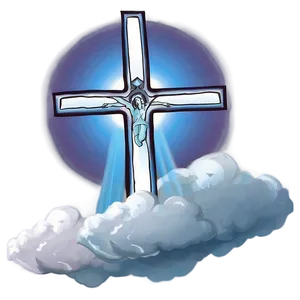 Thin Cross In Clouds PNG 06292024