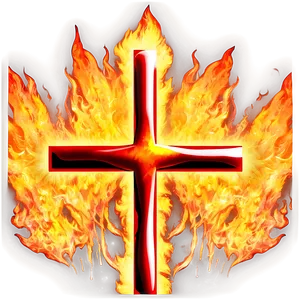 Thin Cross In Flame PNG Ktq